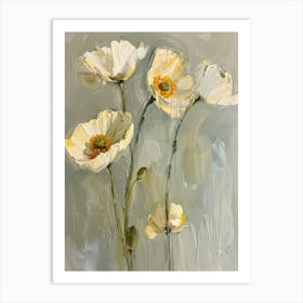 White Poppies 4 Art Print