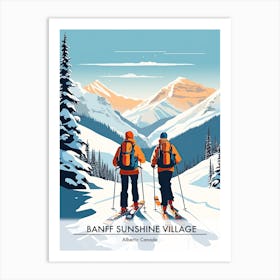 Banff Sunshine Village   Alberta Canada, Ski Resort Poster Illustration 1 Art Print