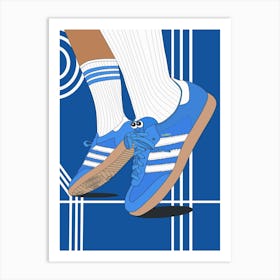 Blue Adidas Sneakers Art Print