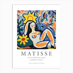 Woman Sun Bathing, Botanical, The Matisse Inspired Art Collection Poster Art Print