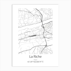 La Riche,France Minimalist Map Art Print