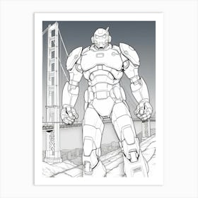 San Fransokyo (Big Hero 6) Fantasy Inspired Line Art 4 Art Print