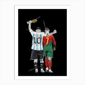 Ronaldo And Messi 2 Art Print