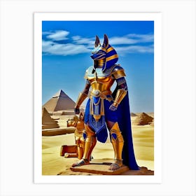 Anubis In The Desert Art Print
