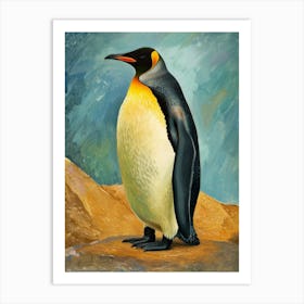 King Penguin Santiago Island Colour Block Painting 1 Art Print