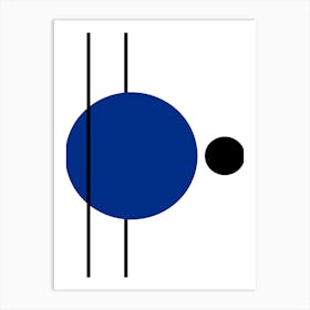 Blue And Black Circle Art Print