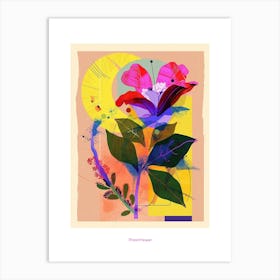 Moonflower 3 Neon Flower Collage Poster Art Print