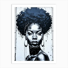 Graffiti Mural Of Beautiful Black Woman 80 Art Print