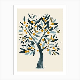 Olive Tree Flat Illustration 8 Art Print