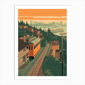Seattle United States Travel Illustration 2 Art Print