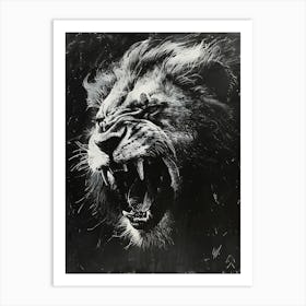 Lion Roaring Art Print