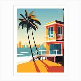 Miami Beach Florida, Usa, Bold Outlines 2 Art Print