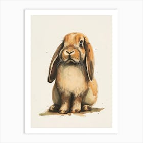 Holland Lop Rabbit Nursery Illustration 3 Art Print