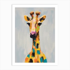 Giraffe 2 Kids Patchwork Painting Art Print