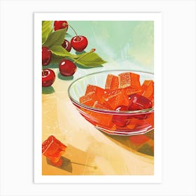 Cherry Red Jelly Cubes Vintage Advertisement Art Print