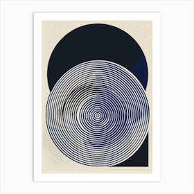 Circle Of Blue And White Art Print
