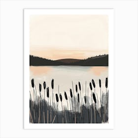 Reeds At Sunset Art Print