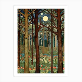 William Morris Moonlight Forest 16 Art Print