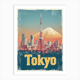 Aihrgdesign A Vintage Travel Poster Of Tokyo 4 Art Print