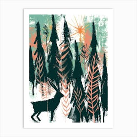 Deer In The Forest 13 Art Print