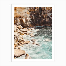 Waves On Cliffs Art Print