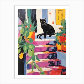 Painting Of A Cat In Dubrovnik Croatia 2 Art Print