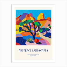 Colourful Abstract Joshua Tree National Park Usa 3 Poster Blue Art Print