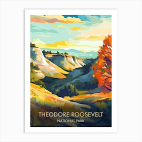 Theodore Rooselvelt National Park Travel Poster Illustration Style 4 Art Print