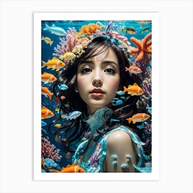 Underwater Girl No.4 Art Print