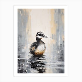 Duckling Swimming In The River 5 Art Print