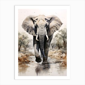 Silent Giant Elephant In The Jungle Art Print