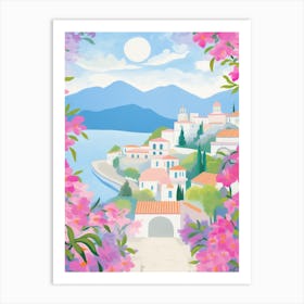 Ravello, Italy Colourful View 3 Art Print