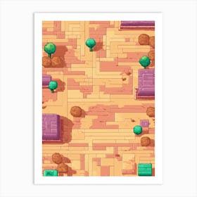 Pixel Art Wall Art For Living Room 3 Art Print