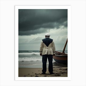 Sailor On The Beach Art Print