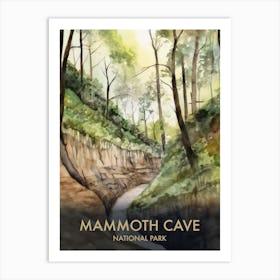 Mammoth Cave National Park Watercolour Vintage Travel Poster 1 Art Print