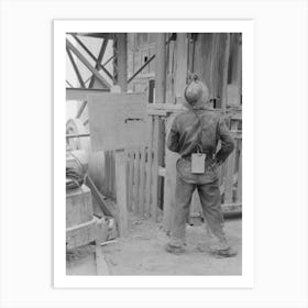 Gold Miner Waiting For Cage To Be Lowered Underground, Mogollon, New Mexico By Russell Lee Art Print