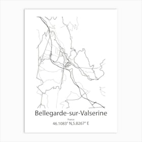 Bellegarde Sur Valserine,France Minimalist Map Art Print