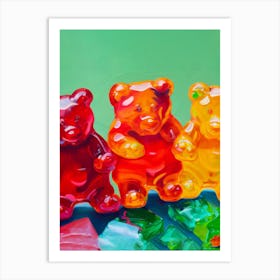 Gummy Bears Red, Orange And Yellow Art Print