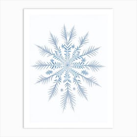 Winter Snowflake Pattern, Snowflakes, Pencil Illustration 1 Art Print