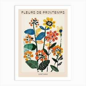 Spring Floral French Poster  Lantana 1 Art Print