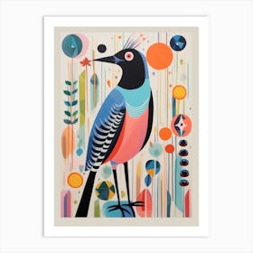 Colourful Scandi Bird Coot 3 Art Print