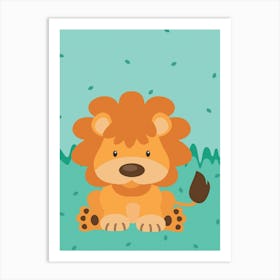 Lion In The Grass Art Print