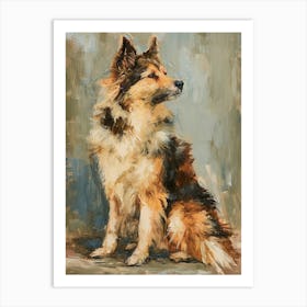 Icelandic Sheepdog Acrylic Painting 4 Art Print