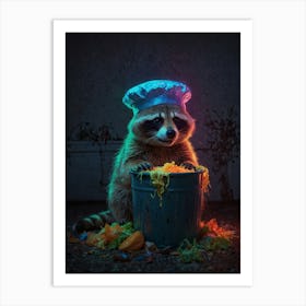 Raccoon In A Bucket 2 Art Print