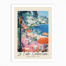 Cinque Terre   Italy Il Lido Collection Beach Club Poster 1 Art Print