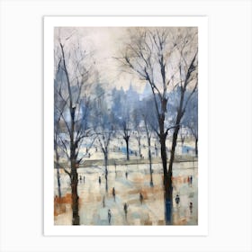 Winter City Park Painting Hyde Park London 1 Art Print