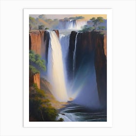 Victoria Falls, Zambia And Zimbabwe Peaceful Oil Art 1 (2) Art Print