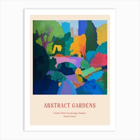 Colourful Gardens Central Park Conservatory Gardens Usa 3 Red Poster Art Print