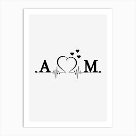 Personalized Couple Name Initial A And M Art Print