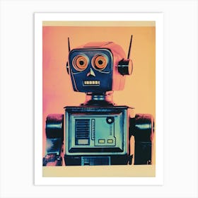 Retro Robot Polaroid 2 Art Print